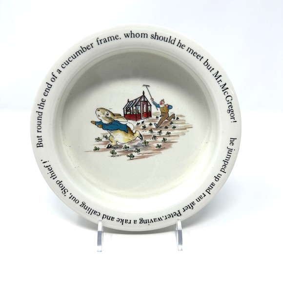 Wedgwood Other - Wedgwood Peter Rabbit Child Bowl Plate Stop Thief Beatrix Potter